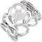 Freshwater Cultured White Pearl Ring, 9.50MM - 10MM, Sterling Silver, Size 6