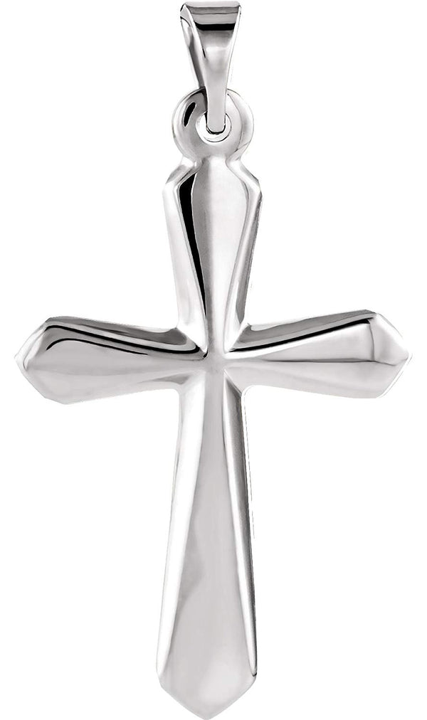 Sword of Spirit Cross Rhodium-Plated 14k White Gold Pendant (22.50X16.00 MM)