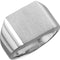 Men's 14k X1 White Gold 12mm Brushed Square Signet Ring