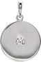 Round Diamond Disc Pendant, Sterling Silver (0.10 Ct, Color G-H, I1 Clarity)