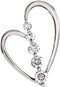 14k White Gold Journey Diamond Heart Pendant (GH Color, I1 Clarity, 1/2 Cttw)