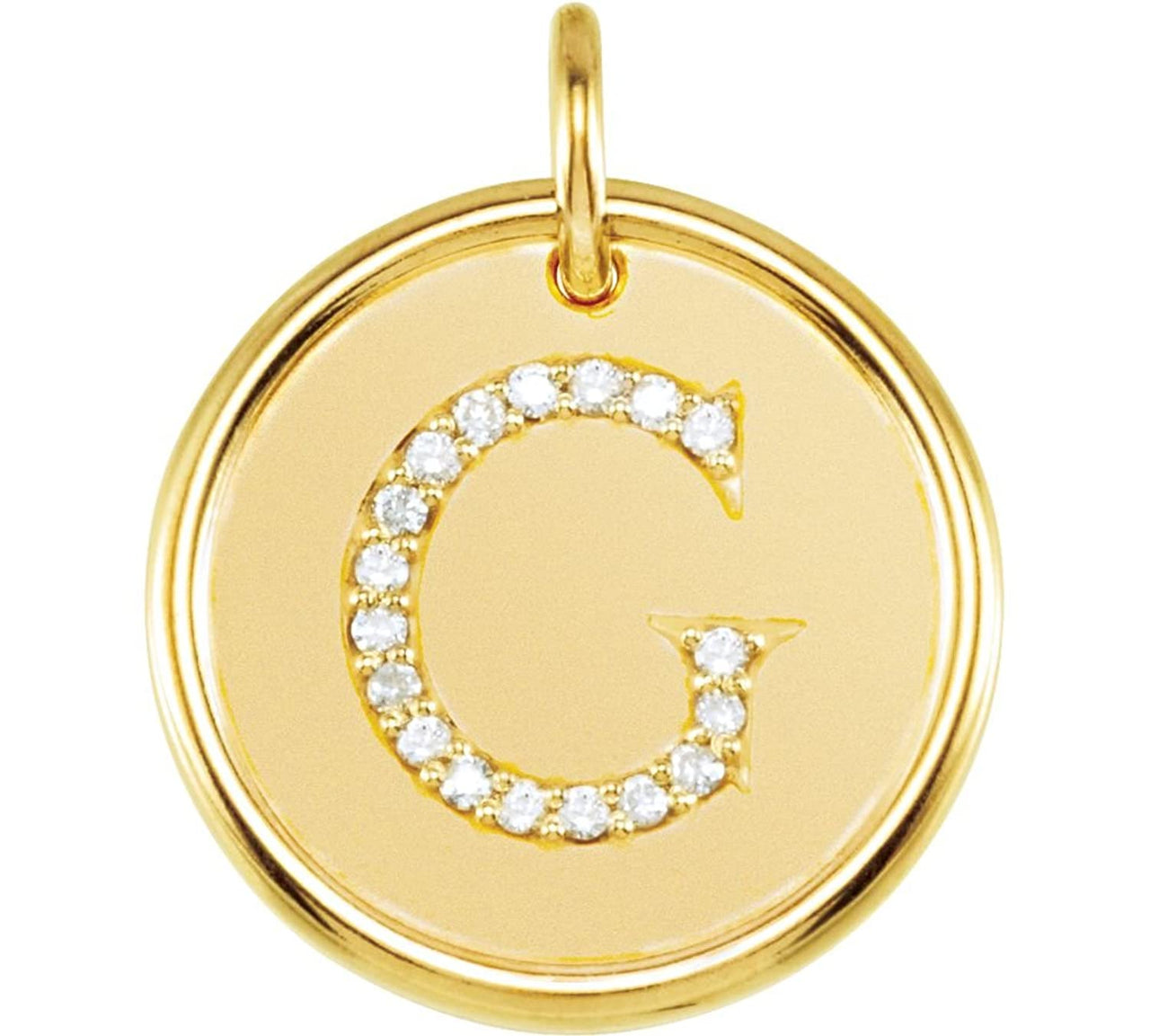 Diamond Initial "G" Pendant, 14k Yellow Gold (0.1 Ctw, Color G-H, Clarity I1 )