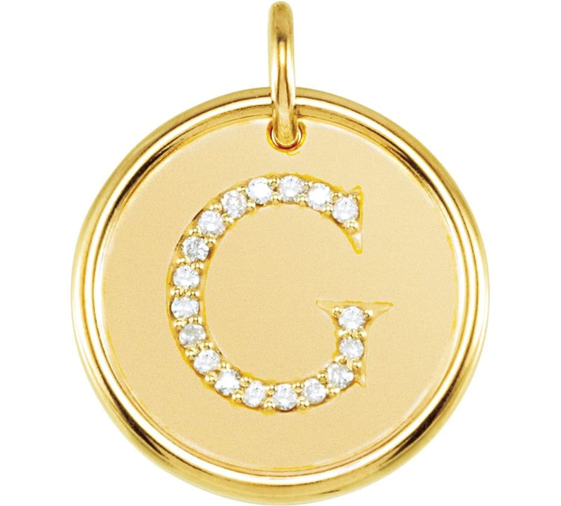 Diamond Initial "G" Pendant, 14k Yellow Gold (0.1 Ctw, Color G-H, Clarity I1 )
