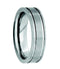 Men's Brushed Titanium 6mm Grooved Comfort-Fit Falt Band