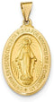 14k Yellow Gold Spanish Miraculous Medal Pendant (25.5X16.4MM)