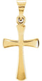 Rounded Edge Cross 14k Yellow Gold Pendant (26X14MM)