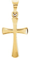 Rounded Edge Cross 18k Yellow Gold Pendant (26X14MM)