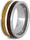 Cocobolo Wood, Birch Wood, Sterling Silver 8mm Comfort-Fit Titanium Wedding Band, Size 9.25