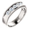 Men's 5-Stone Diamond Wedding Band, Rhodium-Plated 14k White Gold (.625 Ctw, Color G-H, SI2-SI3 Clarity) Size 10