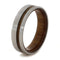 Kauri Wood 6mm Comfort-Fit Brushed Titanium Wedding Band