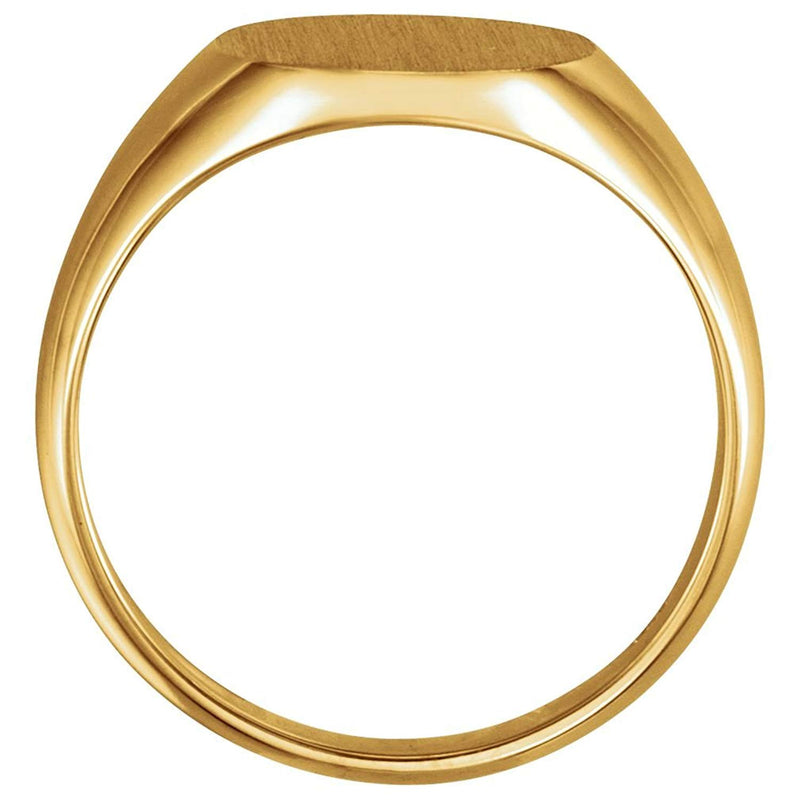 Men's 18k Yellow Gold Oval Signet Ring, 14X12mm