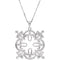 Rhodium Plate Sterling Silver 'Triumphant' Quatrefoil Cross CZ Necklace, 18"