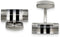 Stainless Steel Mother of Pearl, black Onyx Cylindrical Cuff Links