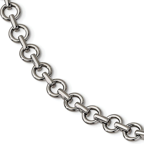 Men's Polished Stainless Steel 9mm Links Bracelet, 8.25"