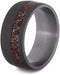 Red Stardust 9mm Comfort-Fit Sandblasted Titanium Wedding Band, Size 9