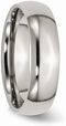 Men's Grey Titanium Half Round 6mm Comfort-Fit Domed Band Size 15