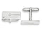 Rhodium-Plated Sterling Silver, Cubic Zirconia Rectangle Cuff Links, 21X9MM