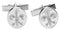 Rhodium-Plated Sterling Silver Fleur de Lis Round Cuff Links, 14.75MM