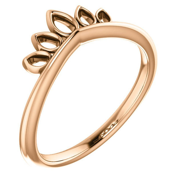 Petite Marquise-Shaped Crown Ring, 14k Rose Gold, Size 5.5