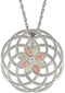 Filigree Flower Necklace, Sterling Silver, 12k Rose Gold, 12k Green Gold Black Hills Gold Motif, 18"