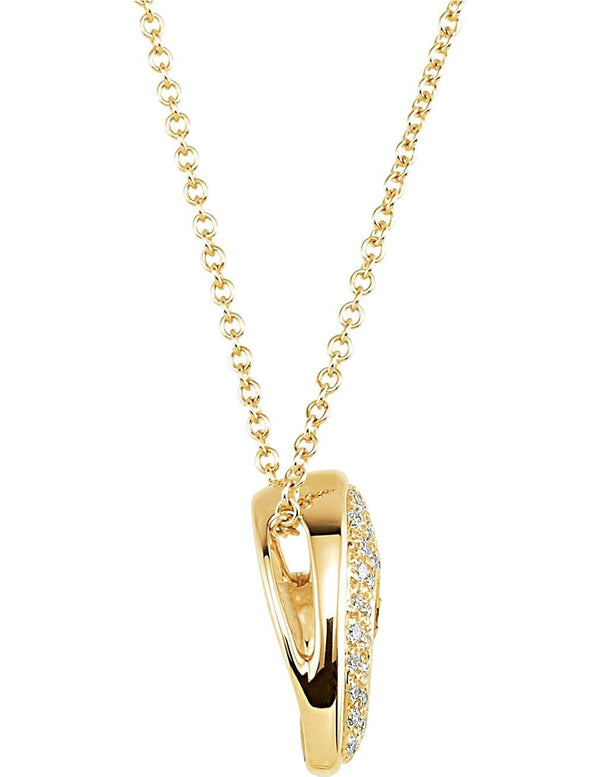 Diamond Heart 14k Yellow Gold Pendant Necklace, 18" (1/5 Cttw)