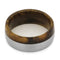 Sindora Wood Comfort-Fit Band with 8mm Brushed Titanium Overlay