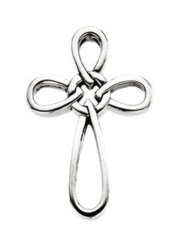 Everlasting Cross Rhodium-Plated 14k White Gold Pendant (34.25X24.00 MM)