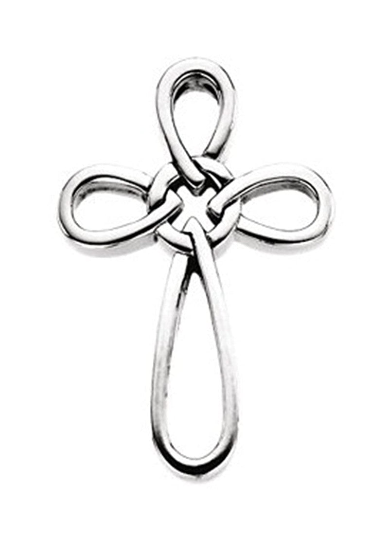 Everlasting Cross Rhodium-Plated 14k White Gold Pendant (34.25X24.00 MM)