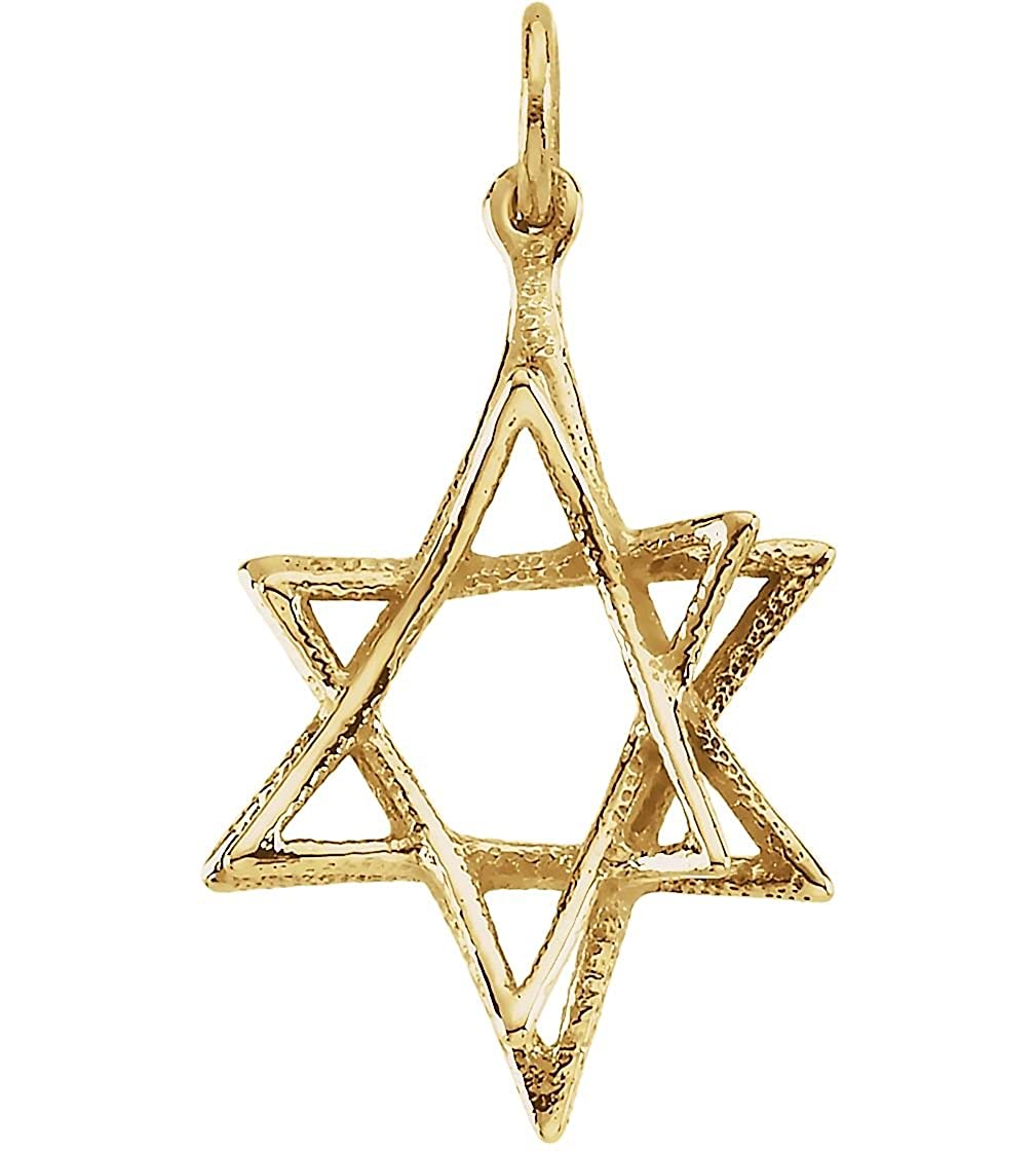 Star of David 14k Yellow Gold Pendant (Made in Holy Land)