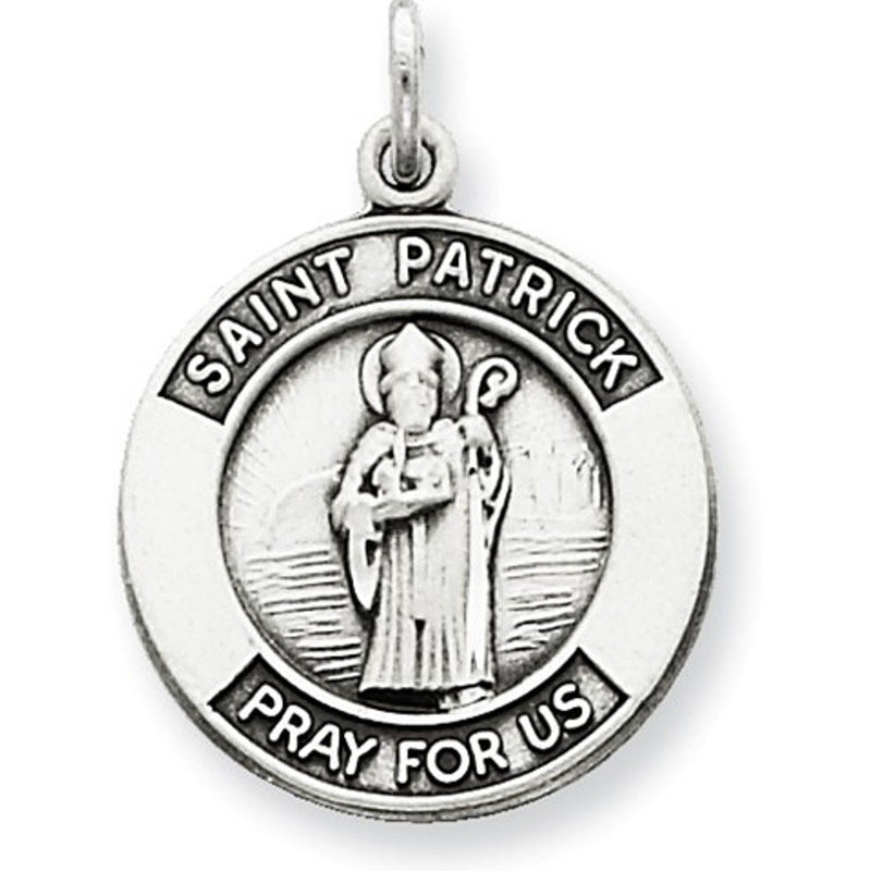 Sterling Silver Antiqued St. Patrick Medal (21X16MM)