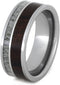 Ironwood, Deer Antler, Titanium 8mm Comfort-Fit Tungsten Band, Size 4.5