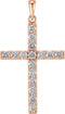 Diamond Cross Pendant, 14k Rose Gold (0.33 Ctw, Color GH, Clarity I1)