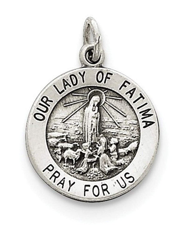 Sterling Silver Our Lady Of Fatima Medal (20X15MM)