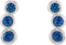 Platinum Chatham Created Blue Sapphire Three-Stone Ear Climbers