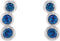 Platinum Blue Sapphire Three-Stone Ear Climbers