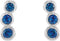 Chatham Created Blue Sapphire Three-Stone Ear Climbers, Sterling Silver