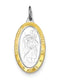 Rhodium-Plated Sterling Silver Vermeil St. Christopher Medal (30X15MM)