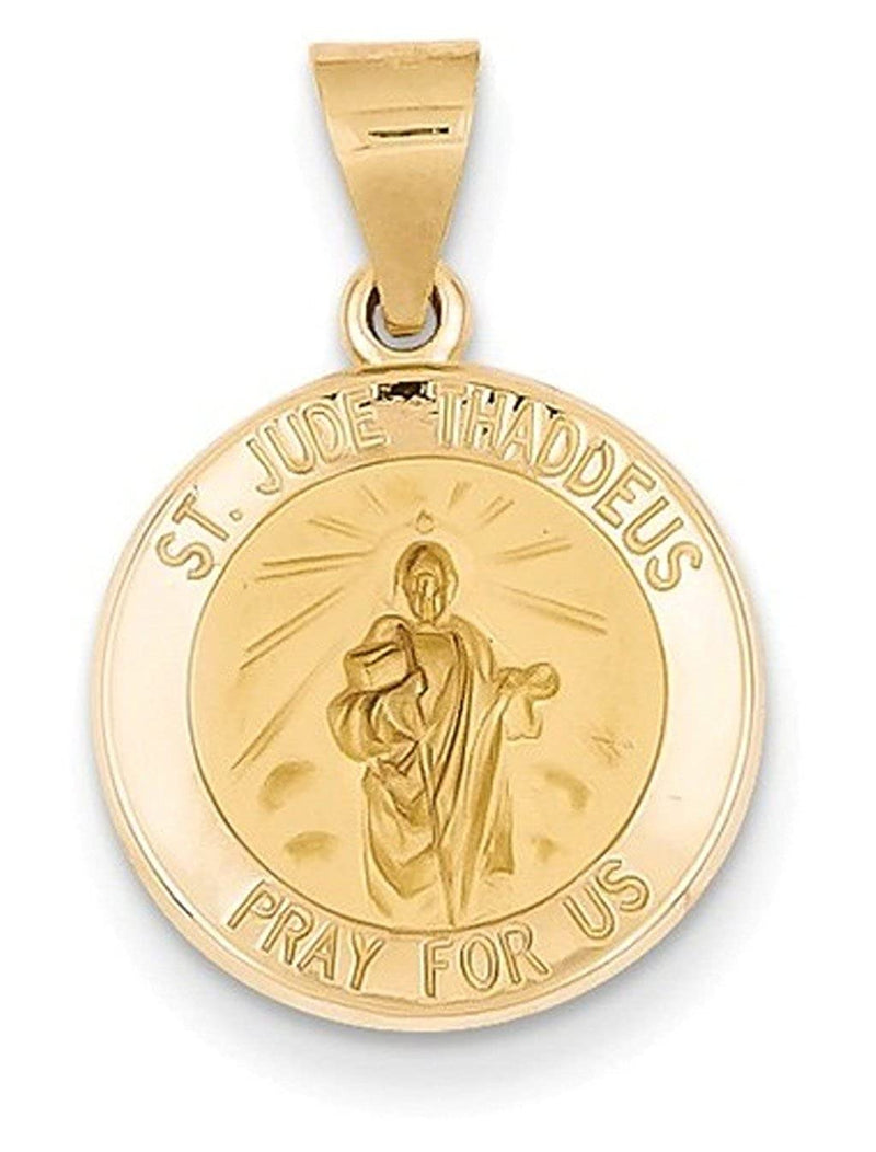 14k Yellow Gold St. Jude Thaddeus Medal Pendant (17X15MM)