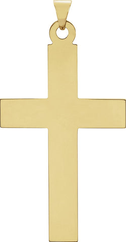 Latin Cross 14k Yellow Gold Pendant (42X25MM)