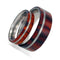 Titanium Pinstripe Ring, Ironwood, His and Hers Wedding Band Set, M10.5-F9.5