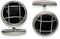 Stainless Steel, Black Stone Round Cuff Links