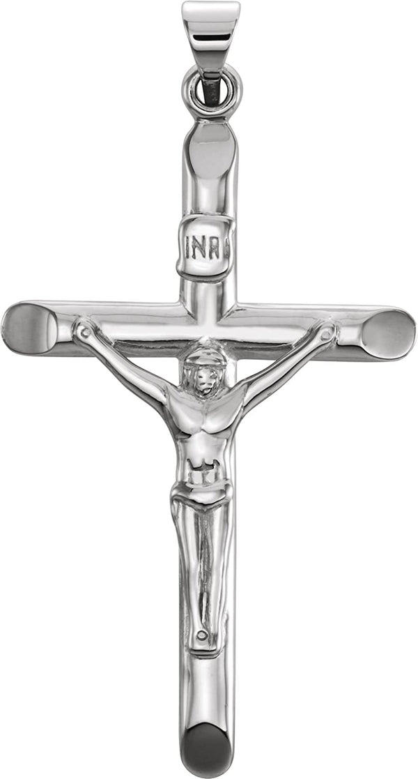 Crucifix of Jesus Christ 14k White Gold Pendant