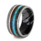 Dinosaur Bone, Meteorite, Petrified Wood, 14k Rose Gold, Turquoise, Titanium, 10mm Black and White Mokume Gane Band