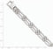 Men's Italian Rhodium Plated 14k White Gold 9mm 3 Bar Stampato Link Bracelet, 8.5 Inches