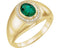 Men's Chatham Created Emerald and Diamond Ring, 14k Yellow Gold (.125 Ctw, G-H Color, I1 Clarity)