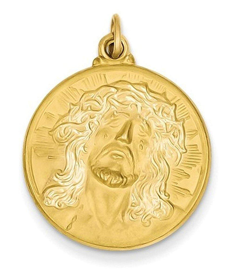14k Yellow Gold Jesus Medal Pendant (28X21MM)
