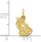 Satin 14k Yellow Gold Diamond-Cut Praying Hands Charm.67x.39 Inches (17X10 MM)