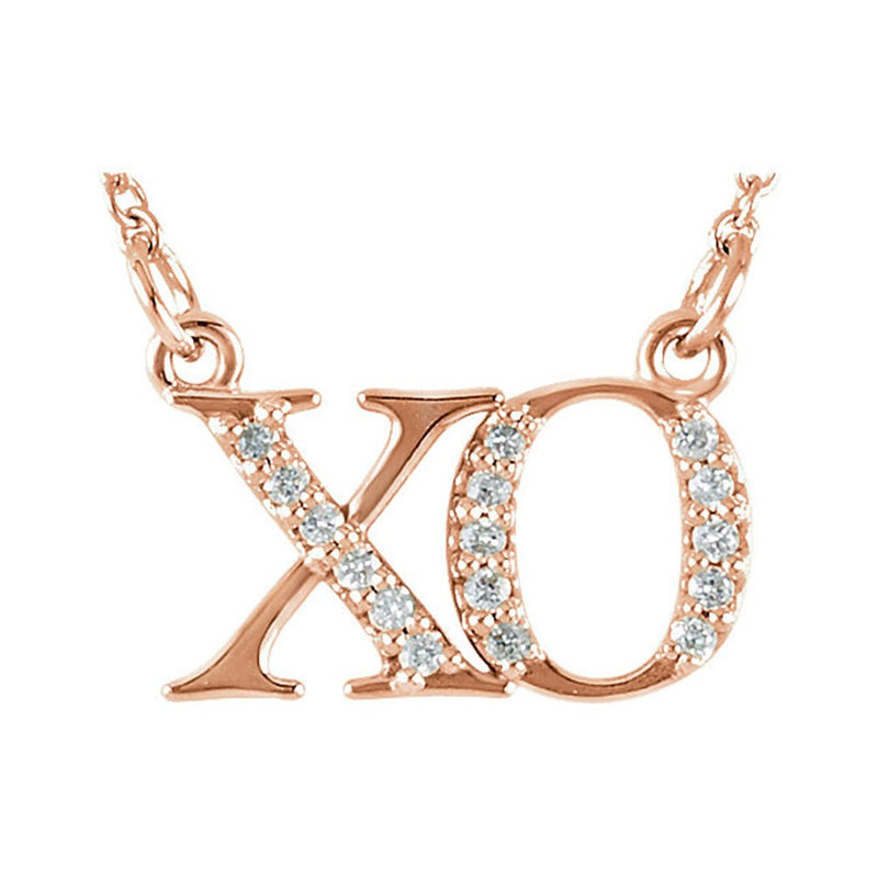 Diamond 'XO' 14k Yellow Gold Necklace, 16" (.08 Cttw, GH, I1)