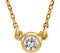 White Sapphire Solitaire 14k Yellow Gold Pendant Necklace, 16"