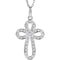 Sterling Silver Diamond Cross Necklace, 18" (1/5 Cttw.)